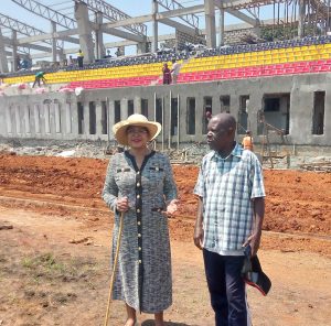 Speaker Anita Joined By Ofwono Opondo inspecting the works Photo By George Emuron 1 scaled e1723452914746